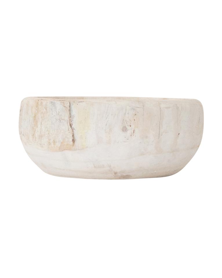 McGee & Co. White Washed Wooden Bowl