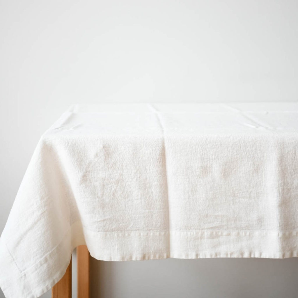 June Home Supply Linen Tablecloth White