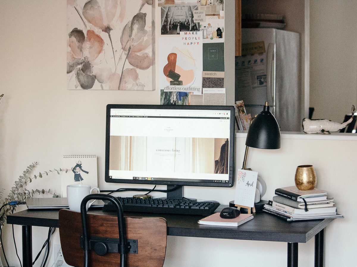 The Lavender Daily - Home Desk Mood Board Revamp